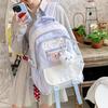 Schoolbag Campus Japanese and Korean Girls Fresh and Cute Contrast Color Schoolbag Large Capacity Lightweight Travel Junior and High School Students 