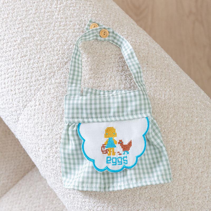 

Летнее собачье платье в клетку вышивка кошачий сарафан средняя маленькая собака тонкая одежда для питомца XXL (recommended weight 15-10 kg) синий