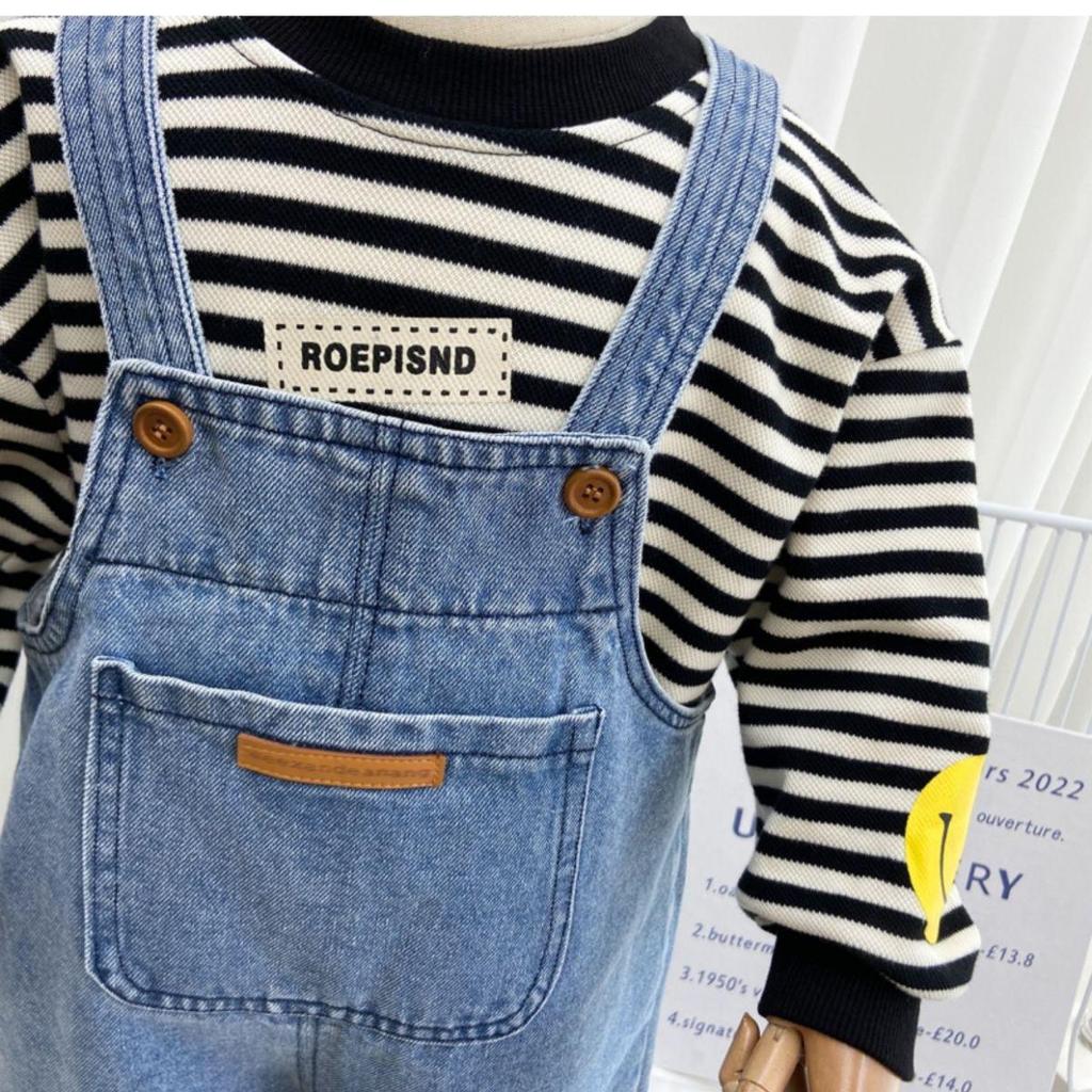 Vaqueros para niños primavera/otoño 2024: Monos de moda y pantalones sencillos para niñas