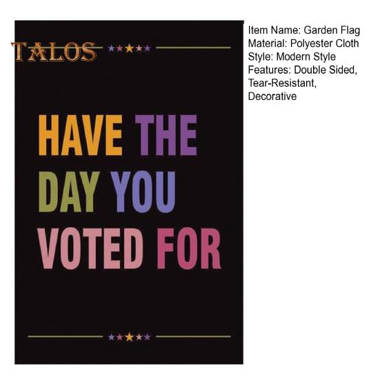 Motstå Hat Hageflagg Dobbeltsidig Anti-Trump Banner Ha Dagen Du Stemte For Utendørs Flagg for Veranda Gårdsplass Plen