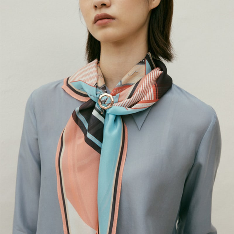 Saint Luxure Rhombus Triangle Scarf River SL21FDIRV