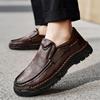 38-48 Men's Casual Shoes Handmade Rubber Soft  Driving Car Men's Shoes Outdoor Waterproof Boots Men's Shoes Men's Genuine Leather Moccasins