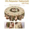 Polyester Christmas Tablecloth Santa Claus Print Xmas Tablecloth  New Year Celebration