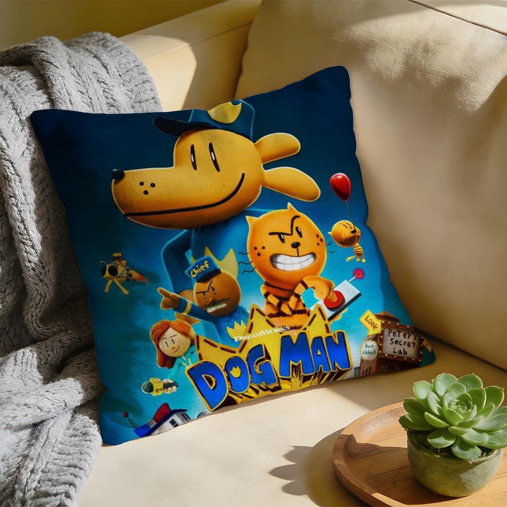 

Cushion Cover Washed Linen Soft Breathable Decorative Case for Sofa Home Pillow cover Comic Cartoon DDog mans 30x30cm