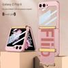 Ultra-thin Samsung Flip6 Case with Integrated Wrist Strap & Protective Folding Cover