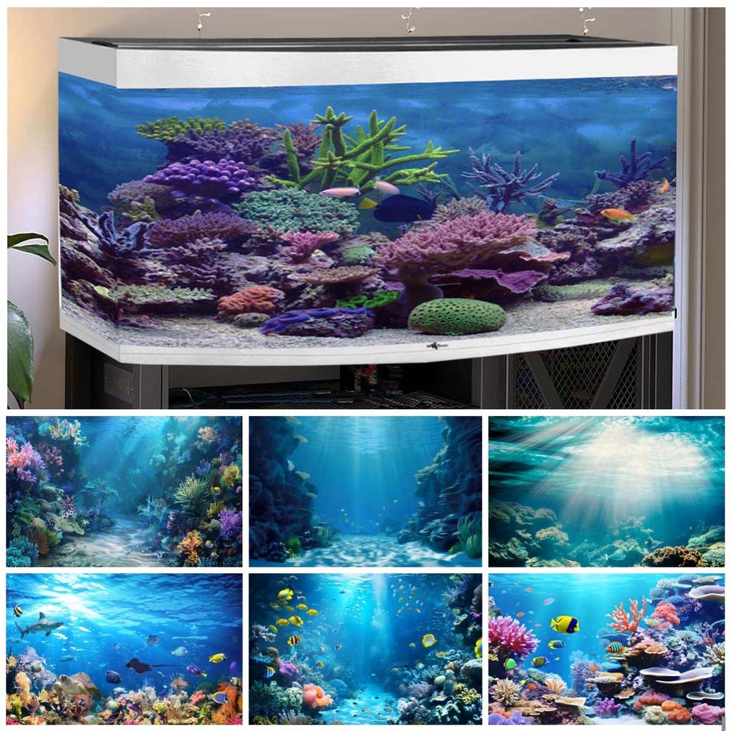 Underwater World Backgrounds for Photographs Ocean Fish Coral Fish Tank Decor Aquarium Scene Portrait Backdrop Shooting Props