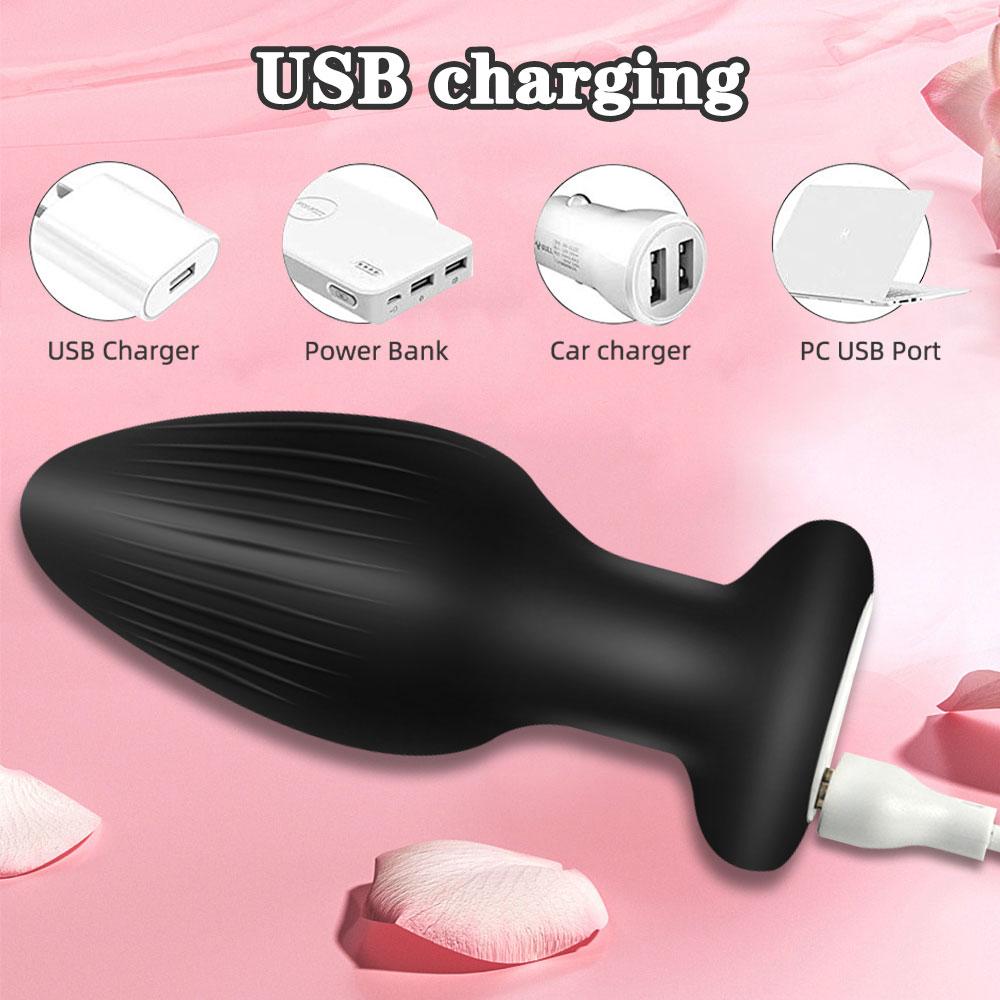 360° Rotation Butt Plug Vibrator for Women Men Prostate Massager Gay Anal Vibrator Anal Plug LED Light Sex Toy Adult Supplies