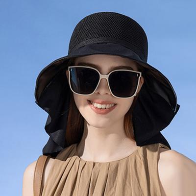Yousheng Summer Women Bucket Hat with Shawl Wide Brim Lightweight Breathable Face Neck Protection Sun Hat Travel Beach Cap