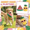 Summer Fruit Squeaky Dog Toys, Cute Plush Watermelon & Pineapple Chew Toys with Crinkle Paper, Interactive Dog Toys for Boredom Relief & Teething