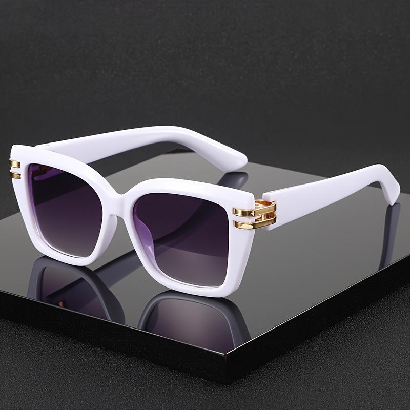

1PC Stylish Oversized Cat-eye Glasses with Gold Metal Hinges for A Luxurious Aesthetic Design белый