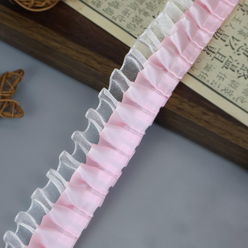 

Multiple Colors Lace Trim Pleated Ribbon Trimming Decorative Trim Clothing Supplies розовый
