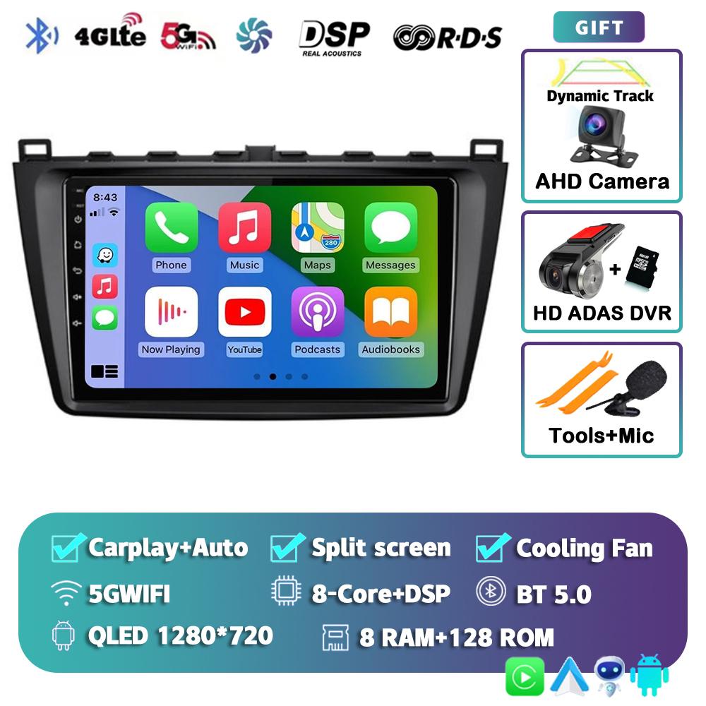 Android 14 Carplay Auto For Mazda 6 2 GH 2007-2012 Car Radio Multimedia Video Player Navigation GPS Stereo Head Unit DSP No 2din