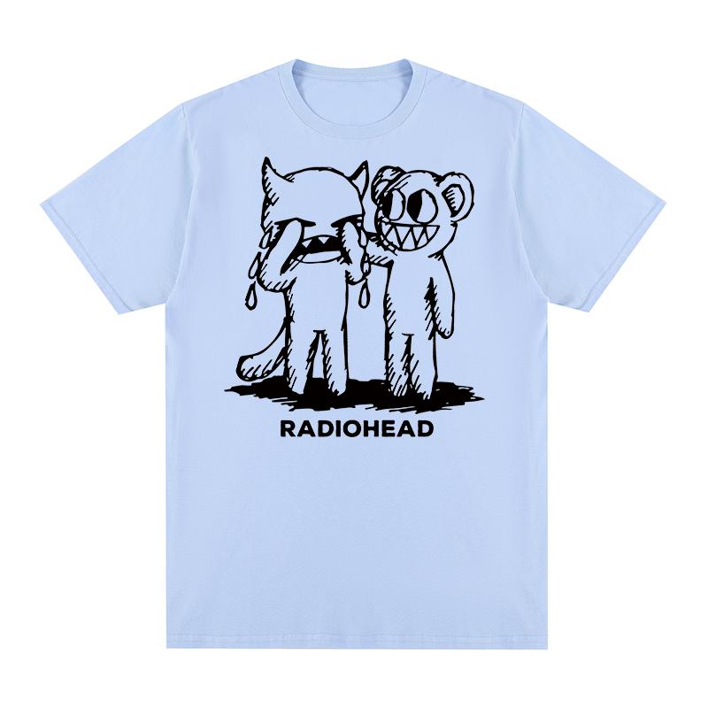 radiohead Винтажная футболка Рок-группа Тренд Классика Харадзюку Повседневная OK Computer Хлопок Мужская футболка Новая ФУТБОЛКА Женские топы 4XL