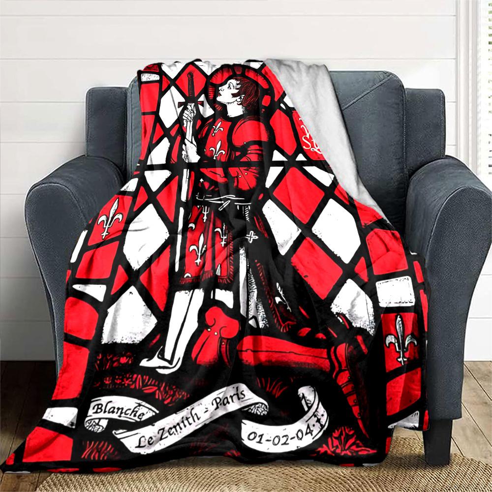 1pc Stained Glass Window Themed Printed Soft and Comfortable Home Blanket, Small Throw Blanket, Nap Blanket, Suitable as a Gift l071