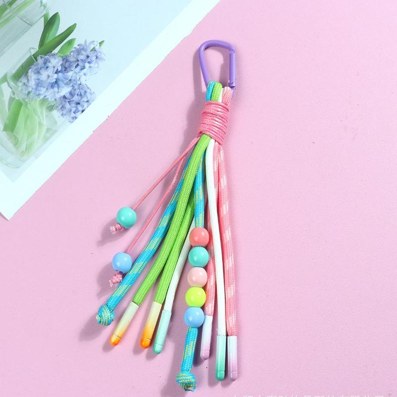 1 styck Vävning Hängande Rep Nyckelring Mobiltelefon Hänge Universell Snodd Telefonväska Nyckel Tillbehör Gåva