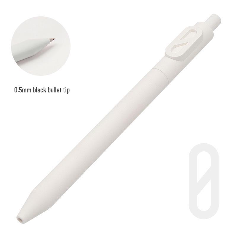 Shuyuan Black Gel Pen - Push-Button, Student Use, Minimalist Design, Candy-Colored Silicone Barrel.