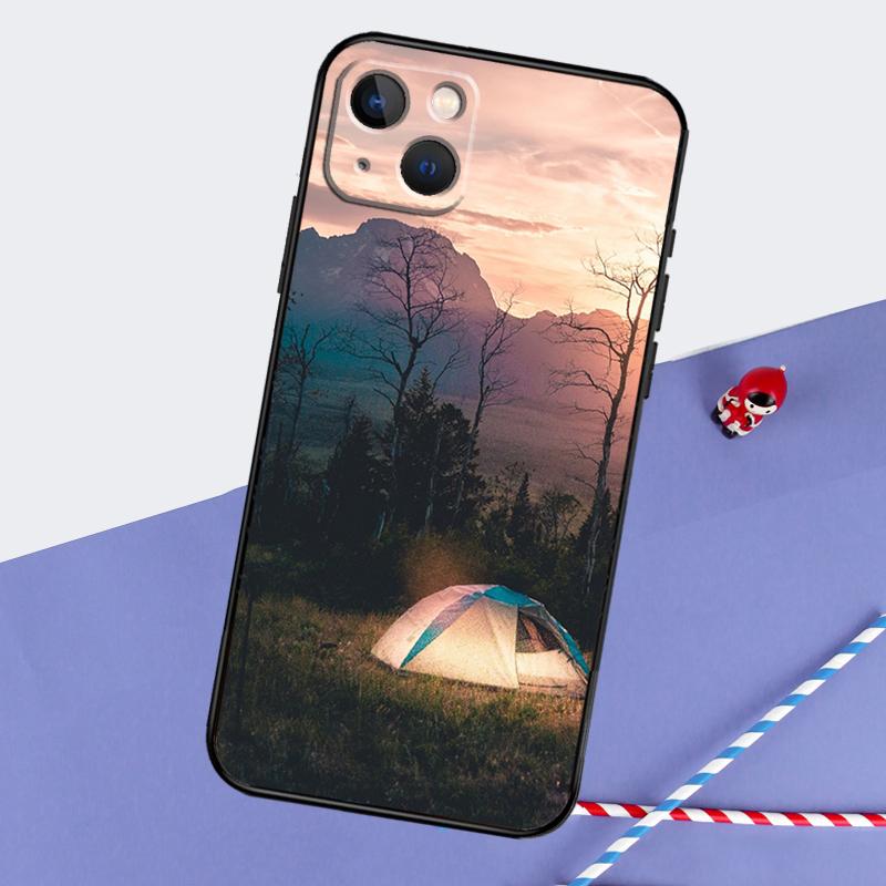 Camping Nature Phone Case For iPhone 16 15 Pro Max 12 13 Mini 11 14 Pro Max XR 16 15 Plus 16e Cover Coque