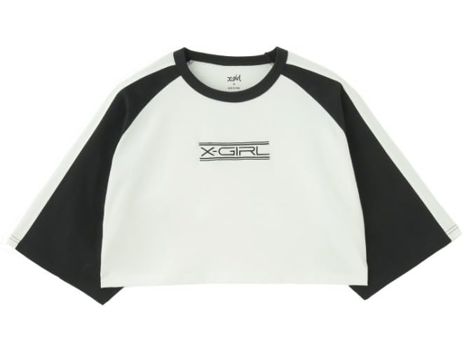 Casual Shoulder Paneled White X-girl B/B Tee, Women's,