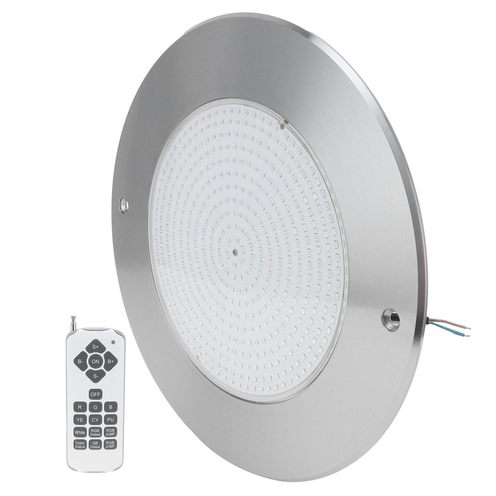 IP68 Underwater Light 304 Stainless Steel RGB Colorful Wall Pool Lamp with 18?Key Remote Control35W