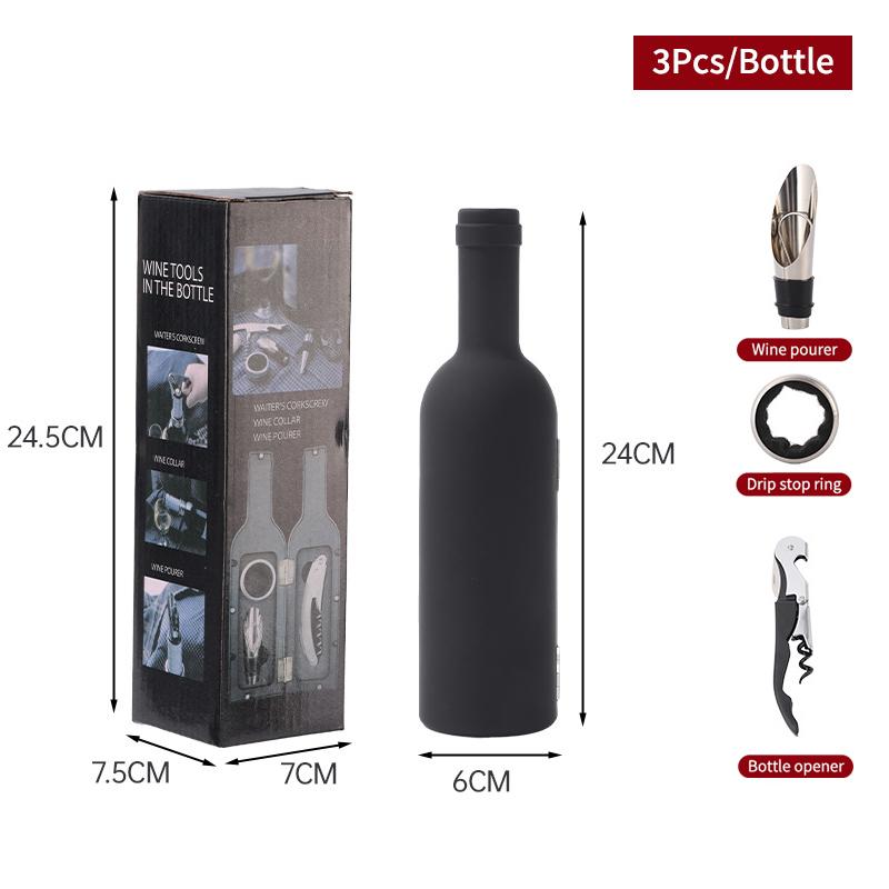 

3/5 Pcs Deluxe Wine Accessories Gift Set Stainless Steel Wine Opener With Corkscrew Stopper Pourer Foil Cutter For Home Bar Use