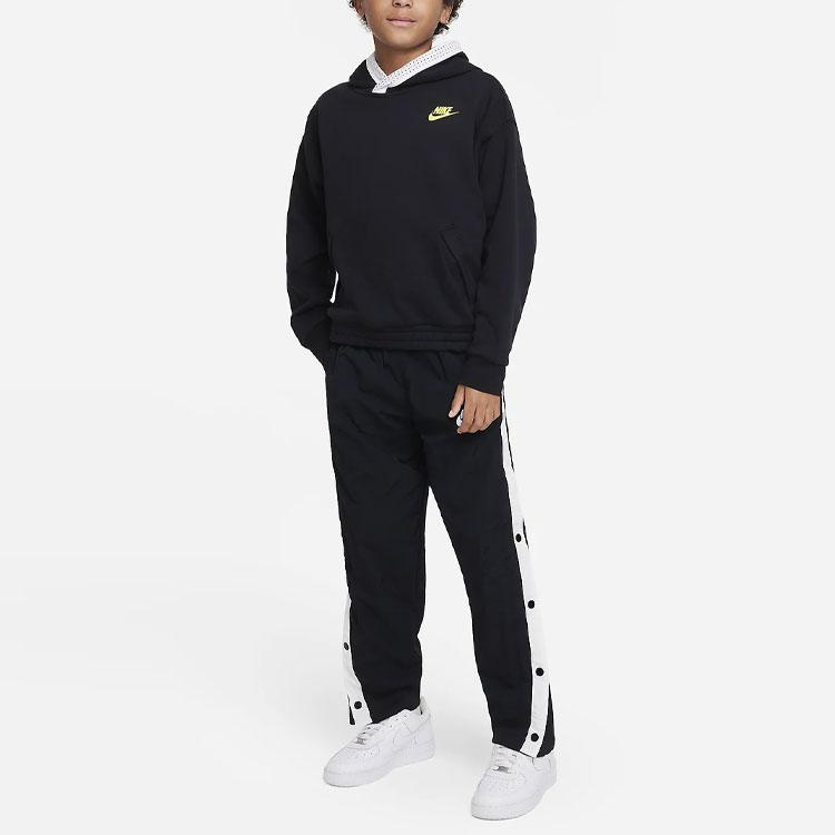 Nike Reversible Hooded Sweatshirt With Letter Logo Print Kids tops Black White DX5518-010