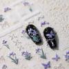Watercolor Iris Spring and Summer Nail Art Stickers Fresh Tulips High-end Lace Bow Purple Butterfly Stickers
