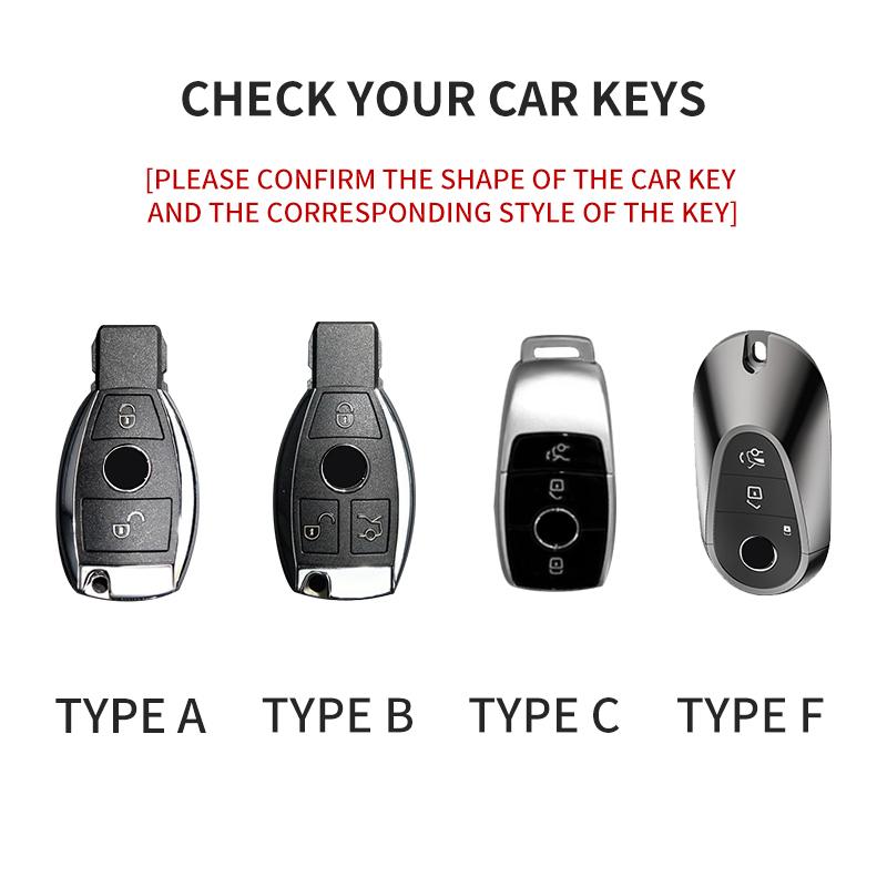 Leather Car Key Case for Mercedes Benz A C E S G R Class GLS GLA GLK GLC CLS CLA AMG W204 W205 W212 W463 W176 Suede Accessories