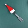 10PCS/Set Tableware Holder Red Santa Hat Spoon Fork Bags Christmas Hat Cutlery Bag Silverware