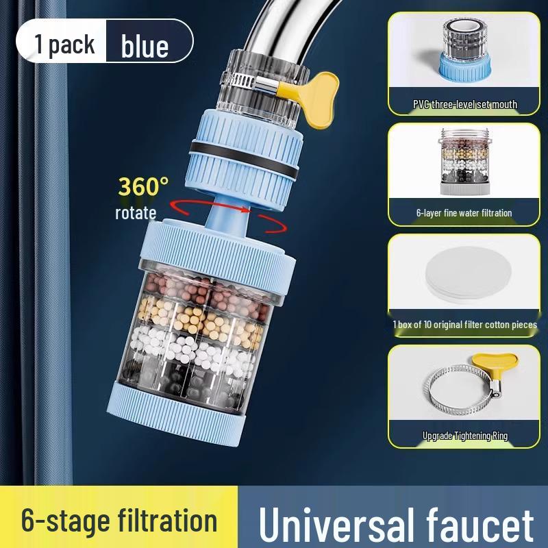 Filtre de Robinet Anti-Éclaboussures Universel & Pommeau de Douche Purificateur pour Cuisine et Dortoir