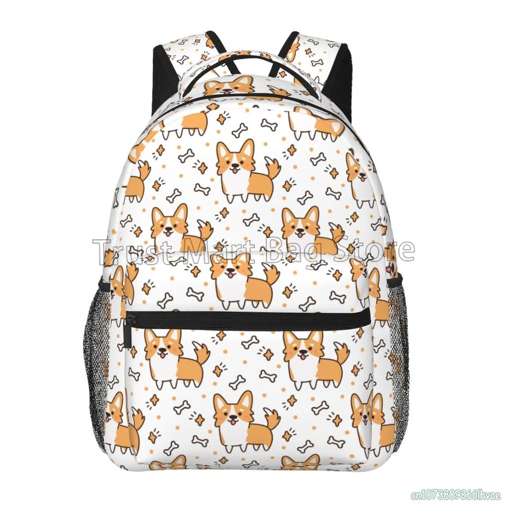 Cute Corgi Dogs Backpack for Boys Girls Lightweight Bookbag for Students School Laptop Backpacks Unisex Travel Camping Daypack
