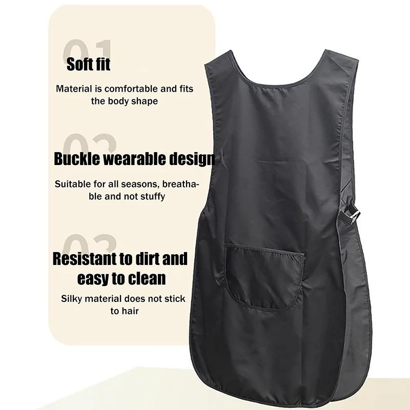 Double-sided Waterproof Black/Transparent Apron Barber Uniform Salon Hairstylist Apron Hairdresser Vest For Beauty Salon Nail