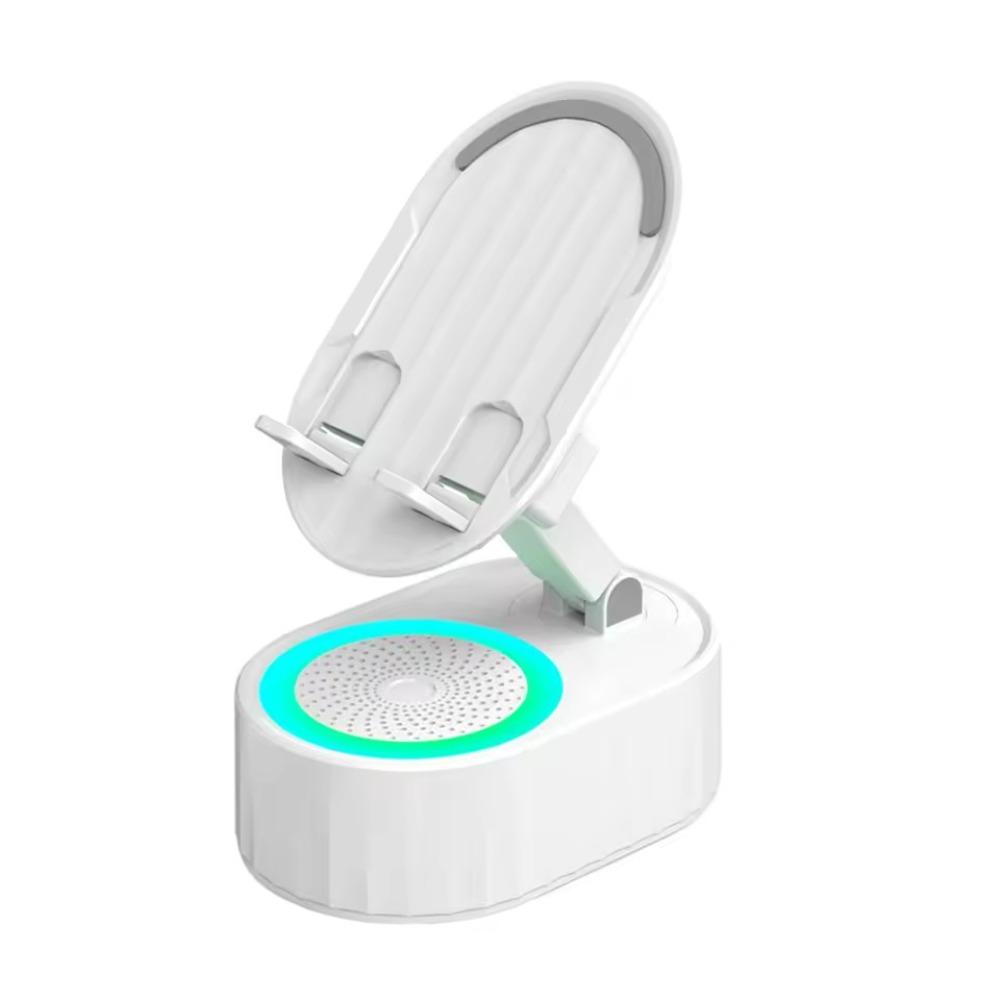 360° Rotating Induction Speaker Phone Stand Reverse Charging Foldable Wireless Bluetooth Speaker with Atmosphere Light