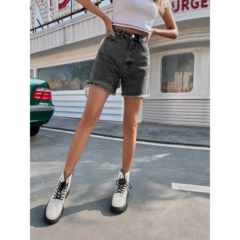 New Women's High Waist Denim Shorts, Loose Fit Casual Jeans Shorts with Slimming Effect for Summer Trendy Wear
