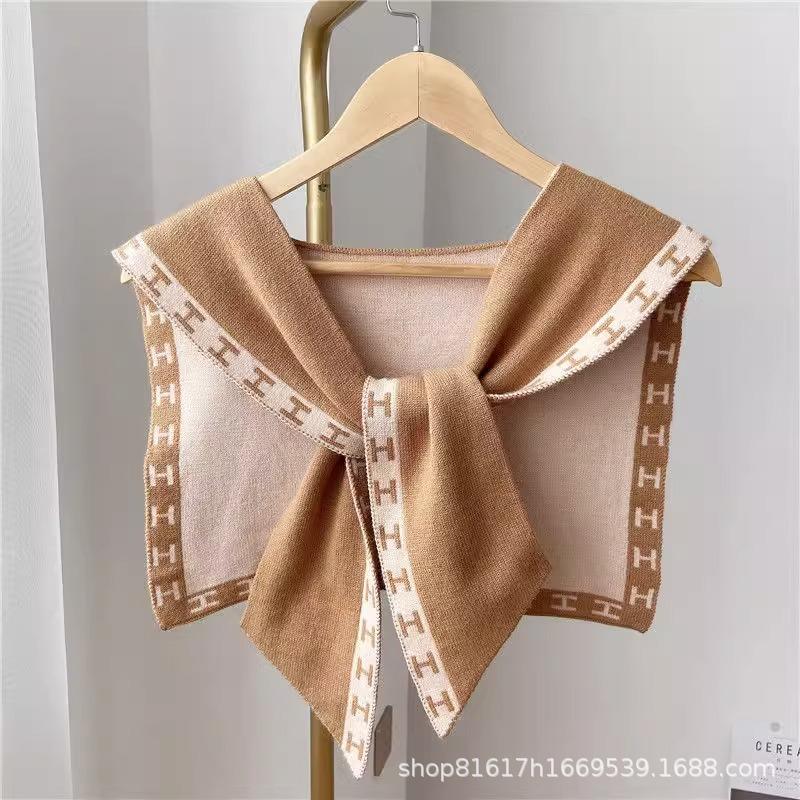 Frühling und Sommer Gestrickter Kleiner Schal Geknoteter Überwurf Wolle Internet-Berühmtheit Weiblich Schulter Imitation Kaschmir Halswirbelsäule Schal