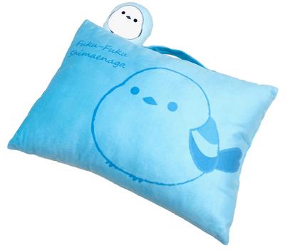 MORIPiLO Morishita Körperkissen Shimaenaga 28x39cm mit Griff Kuscheltier Kissen Fukufuku Serie Character Goods Blau 4621261 Shima-chan