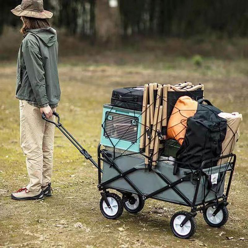 Elastisches Ladeflächennetz Faltbarer Transportwagen Faltbares Ladeflächennetz Strandwagen Transportwagen Schwerlast-Spannstangenwerkzeug Campingzubehör