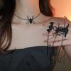 Punk Bat Charm Necklace Halloween Spiders Pendant Clavicle Chain Halloween Jewelry Witch Hat Pendant Choker Necklace
