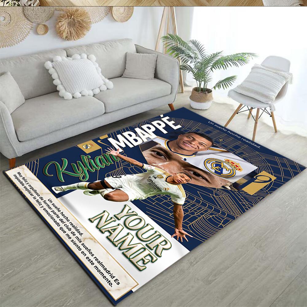 Mbappe Personalized Text Carpet Perfect For Hallway Dining Room Game Room Foyer Antislip Carpet Anime Office Decor Wedding Party Gift