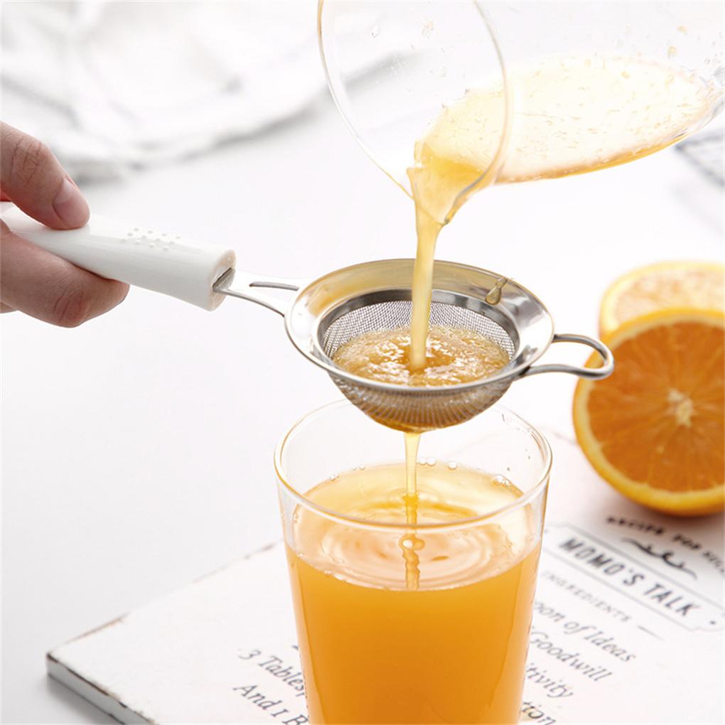 Stainless Steel Flour Sieve Grains Fine Mesh Anti-slip Strainer Restaurant Portable Fried Food Filter Sifter Home Supplies