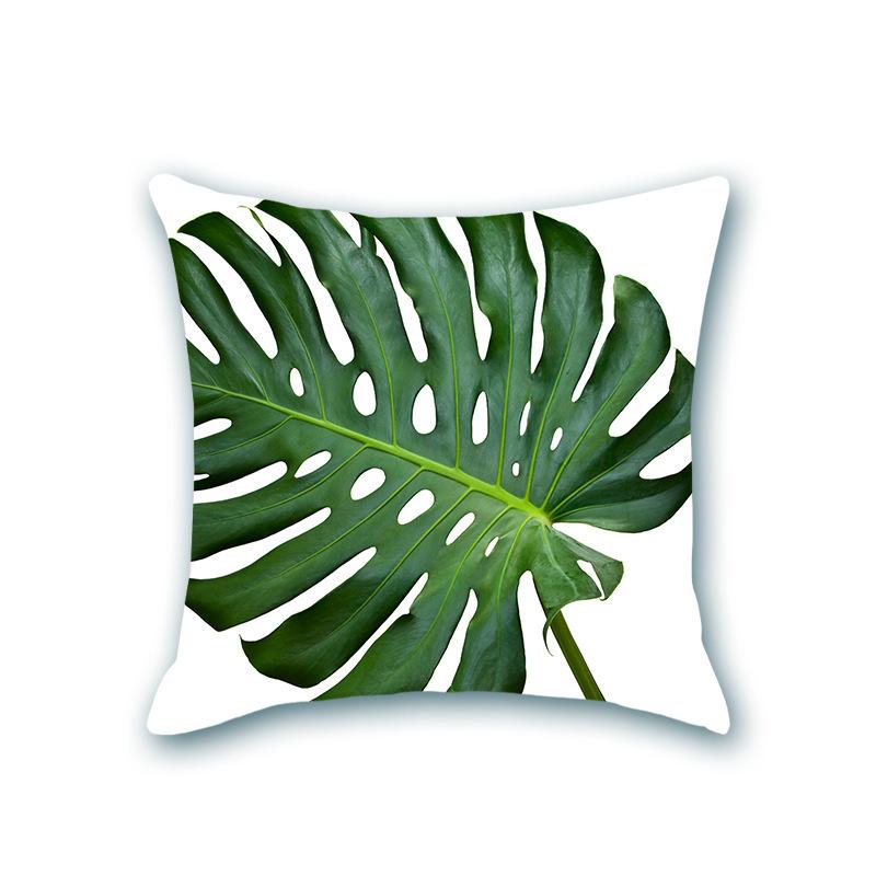 New Plant Print Decorative Imitation Super Soft Pillow Case Nordic Floral Sofa Office Bedside Cushion Cover