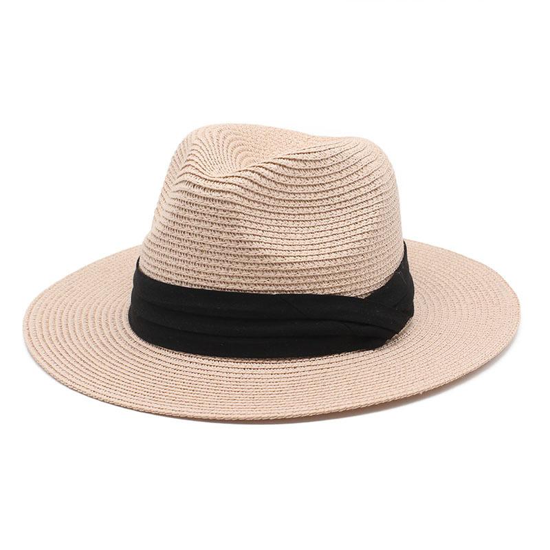 Summer Panama Straw Hat British Top Hat Men'S And Women'S Foldable Sunshade Beach Hat Sunscreen Hat