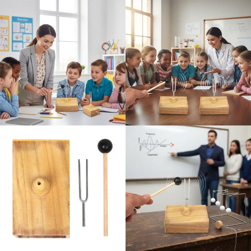 Diapason Acustico da 512Hz di Precisione Strumento Dimostrativo per la Risonanza in Classe Struttura in Legno e Metallo