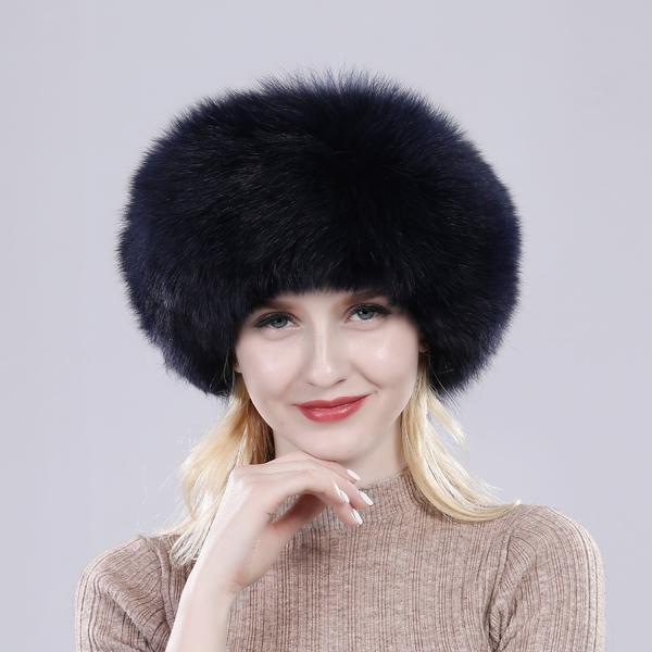 100% Natural real fox fur hat Women cap Thick fur cap Winter warm hat Female fashion for women hat with earmuffs hat