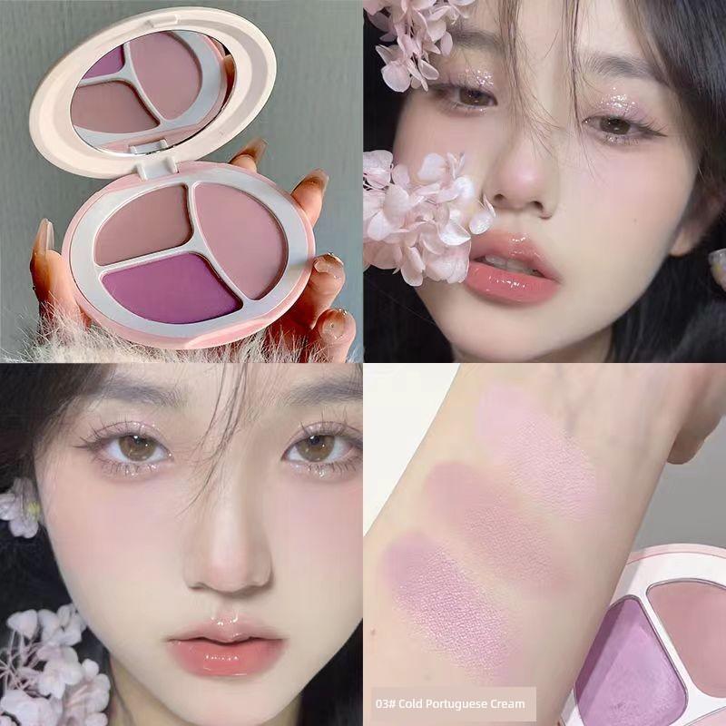 Novo Three Colors Blusher Plate Nature Lifting Color Expansion Color Contractive Color Repair Brightening Matte Rouge Pseudo Plain Face