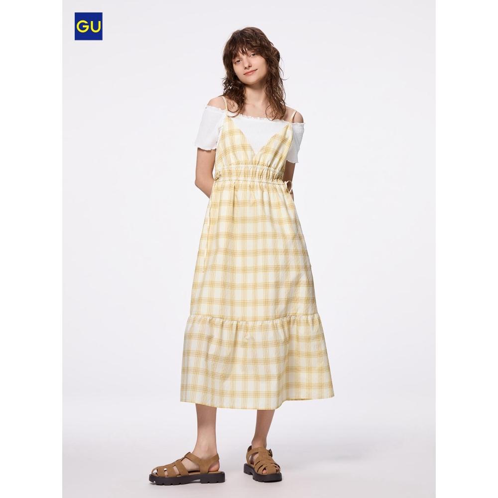 

Uniqlo Платье-комбинезон в клетку Gu 42 YELLOW/WOMEN S