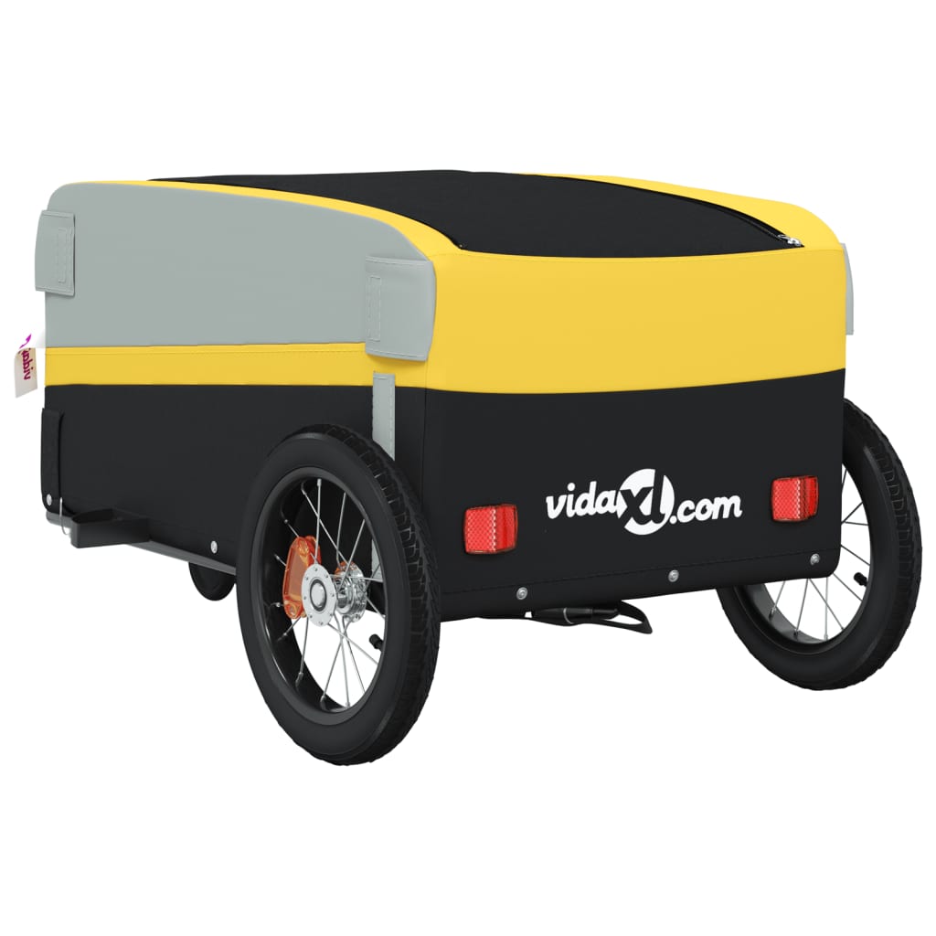 Vidaxl Fahrradanhänger, Schwarz-Gelb, 30 kg, Eisen