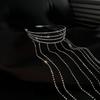 Exaggerated Design Crystal Hair Chain Luxury Long Tassel  Hair Hoop Girls Headwear  Parties