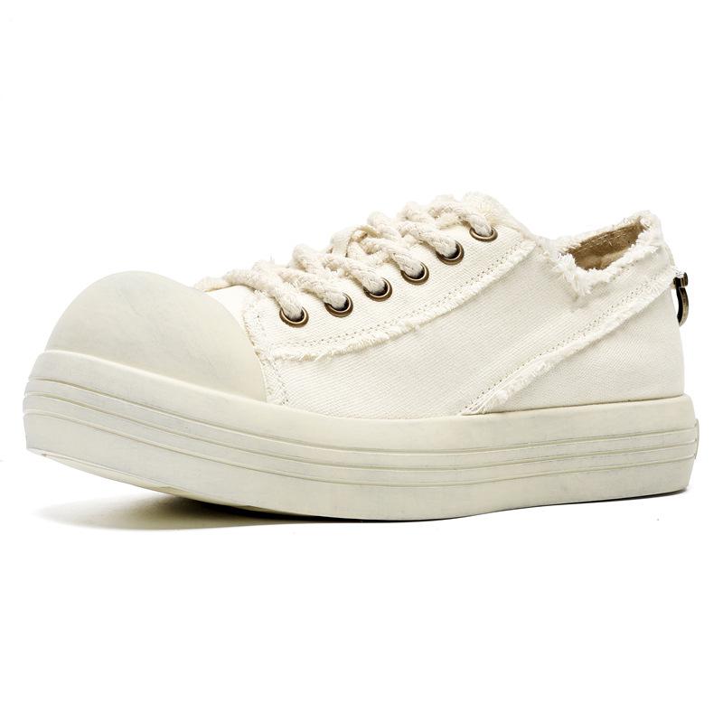 [Three Colors] 3233 Mickey Canvas Big Head Shoes Summer New Thick Baseplate Shoes Heightening Couple Clown Shoes