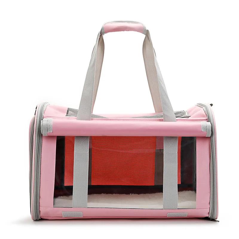 

Dog Carrier Bag Soft Side Backpack Cat Pet Carriers Dog Travel Bags Airline Approved Transport for Small Dogs Cats Outgoing рожевий