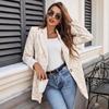 Women Floral Long Sleeve Open Front Business Baggy Long Blazer Suit Jackets